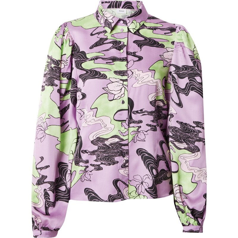 NÜMPH Blúzka WANDA svetlozelená / orgovánová / svetlofialová / čierna 54267167