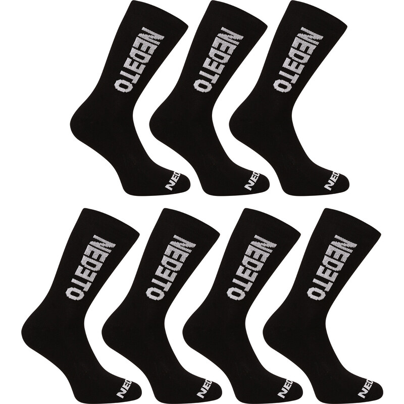 7PACK ponožky Nedeto vysoké čierne (7NDTP001-brand) 46895869