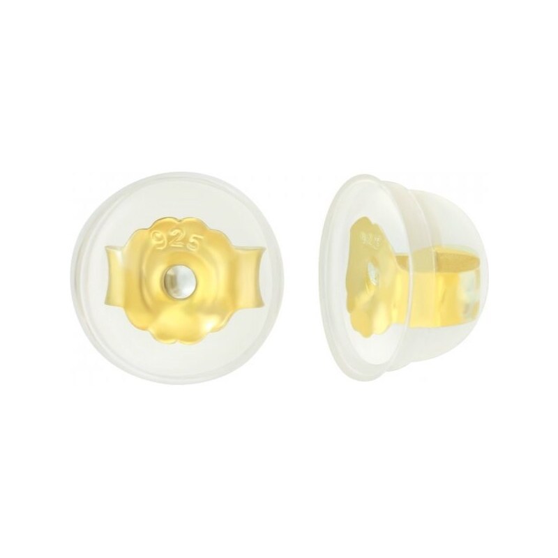 MAJYA Strieborná PUZETA gold v silikóne 1 pár 10774 64581139