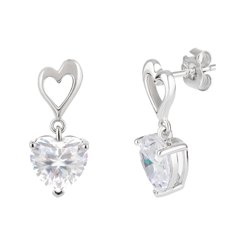 Preciosa Romantické strieborné náušnice Clarity s kubickou zirkóniou 66583428