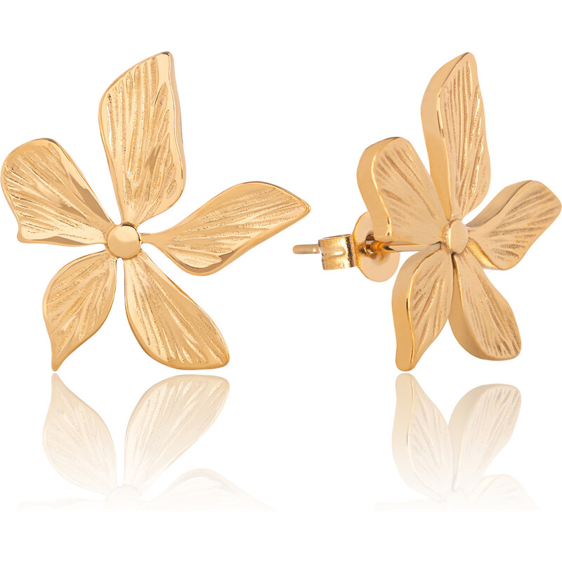 Troli Krásne pozlátené náušnice z ocele Kvietky 66583179