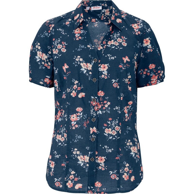 bonprix Blúzka s krátkym rukávom, farba modrá 46898268