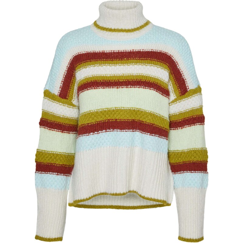 VERO MODA Sveter WYNONA béžová / svetlomodrá / olivová / červená 54260675