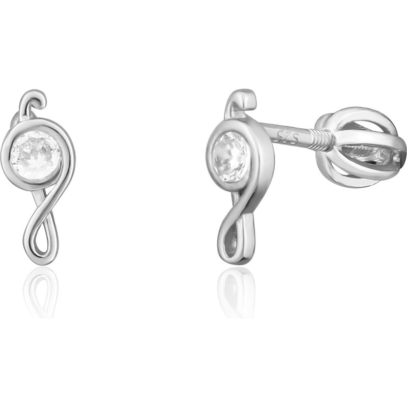 JVD Strieborné náušnice Husľový kľúč so zirkónmi SVLE1822XH2BISR 66595105