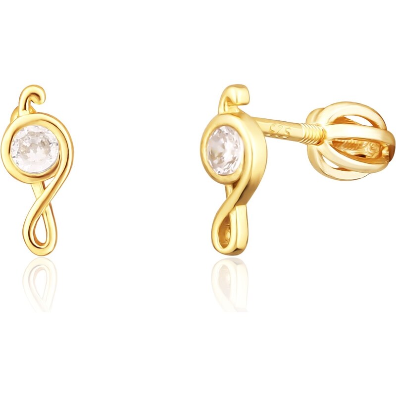 JVD Pozlátené náušnice Husľový kľúč so zirkónmi SVLE1822XH2GOSR 66595197