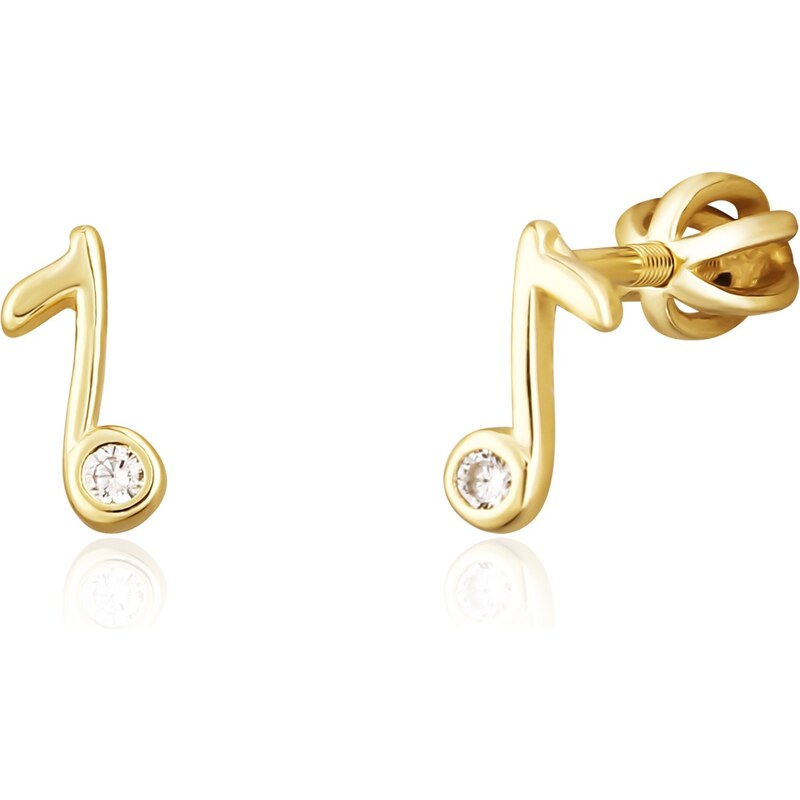 JVD Pozlátené dievčenské náušnice Nota so zirkónmi SVLE1825XH2GOSR 66594156