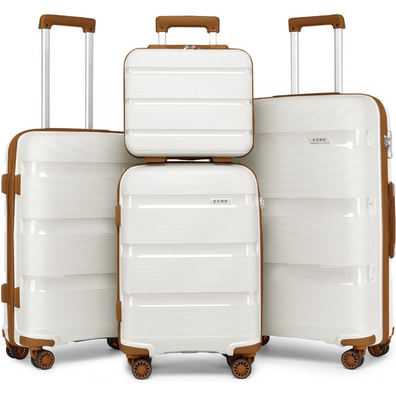 Set kufrov - KONO pastelový 4set s kozmetickým kufríkom, béžový 67192898