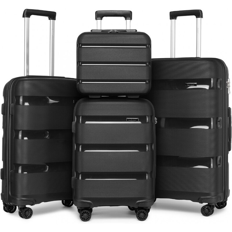 Set kufrov - KONO pastelový 4set s kozmetickým kufríkom, čierny 46927418