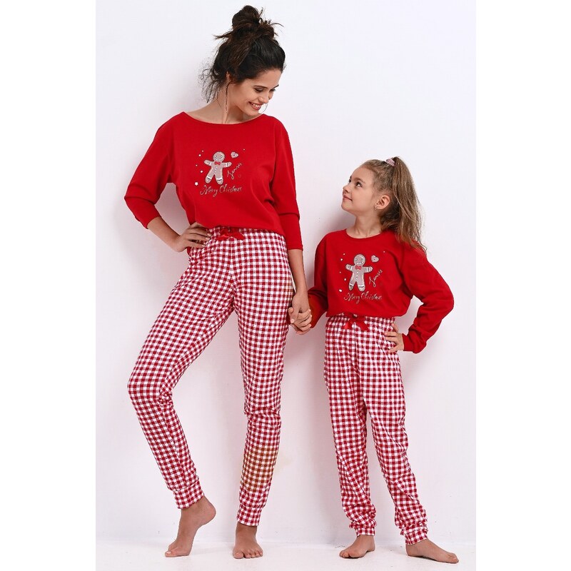 PLANETA-MODY Červené vianočné pyžamo Hazel detské