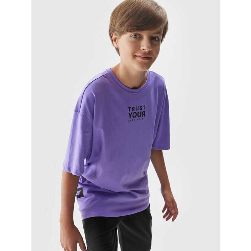 4F Detské tričko s nápisom - fialové