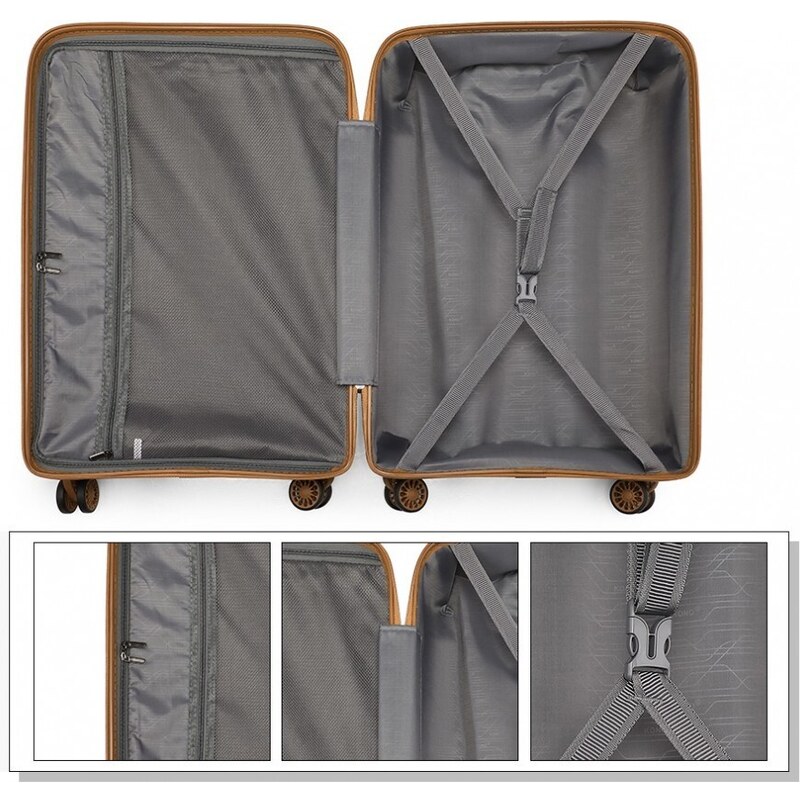 Konofactory Biela sada prémiových plastových kufrov "Majesty" - veľ. M, L, XL