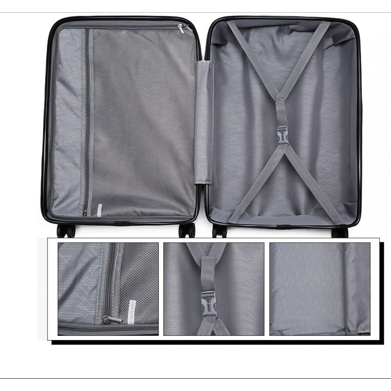 Konofactory Čierny prémiový plastový kufor s TSA zámkom "Majesty" - veľ. M, L, XL