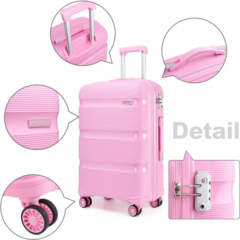 Konofactory Ružový prémiový plastový kufor s TSA zámkom "Majesty" - veľ. M, L, XL