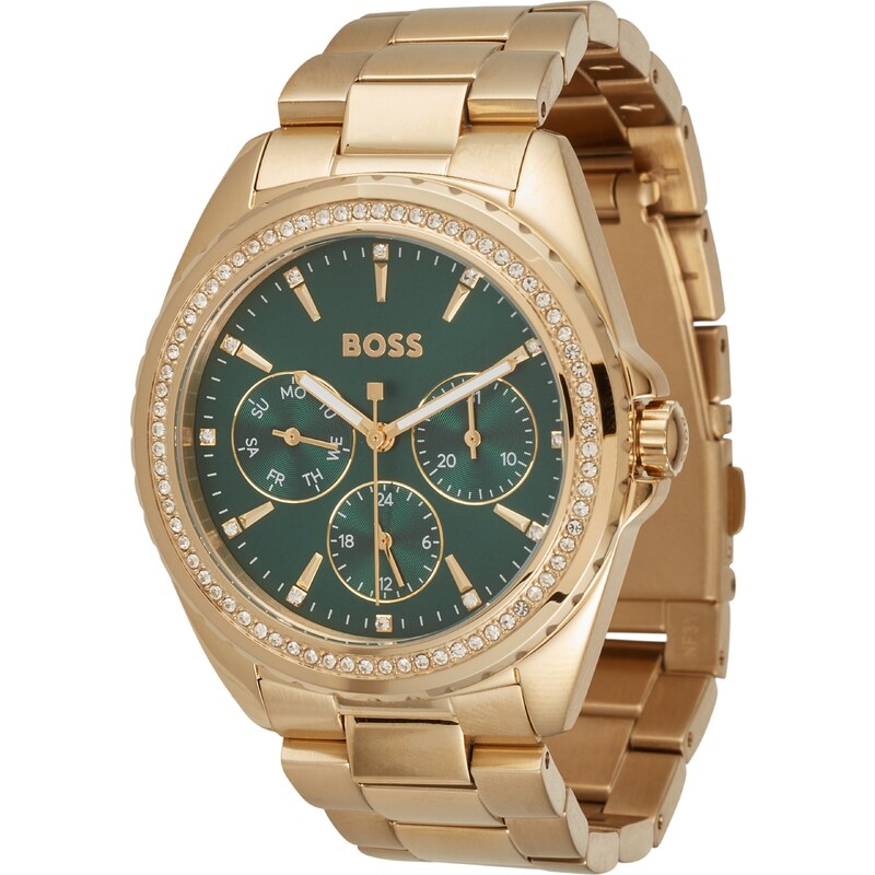 BOSS Analógové hodinky Atea zlatá / smaragdová / biela 54270741