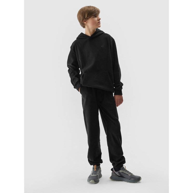 4F Detské nohavice typu jogger z mikroflísu - čierne