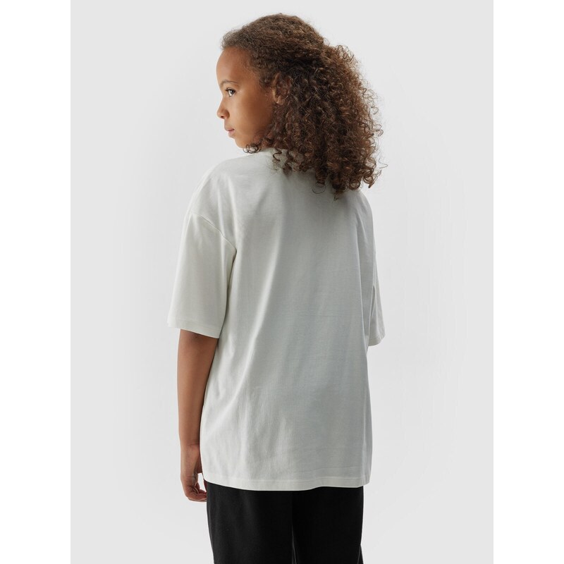 4F Detské tričko s nápisom - šedobiele
