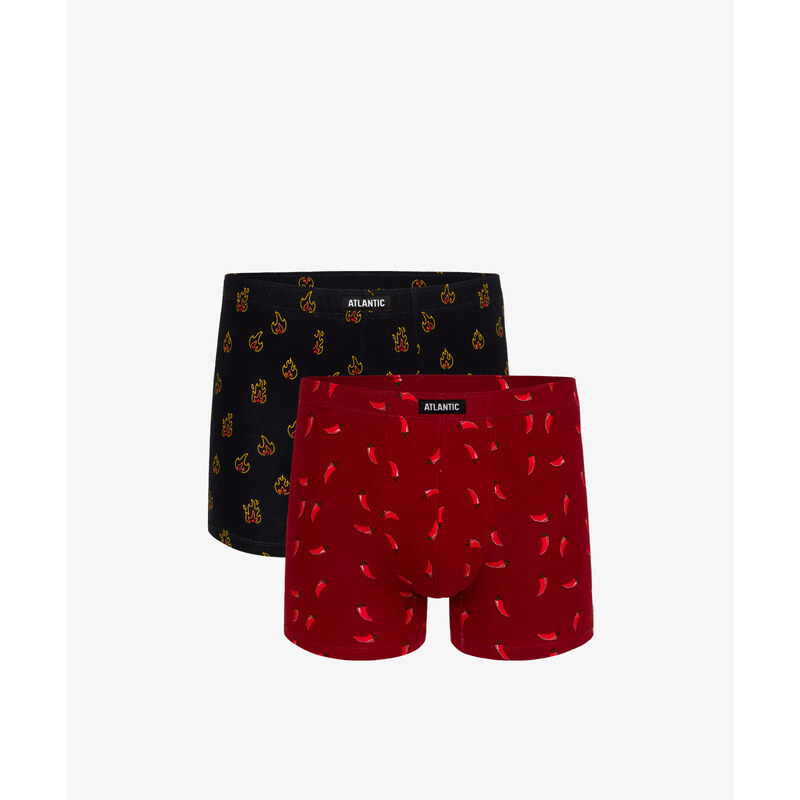 Mens boxers ATLANTIC 2Pack - burgundy/black 65390555