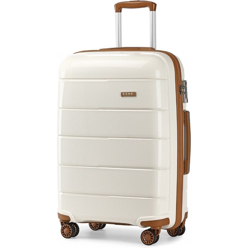 Kufor - cestovný KONO unisex PP lesklý stredný, béžový 46945062