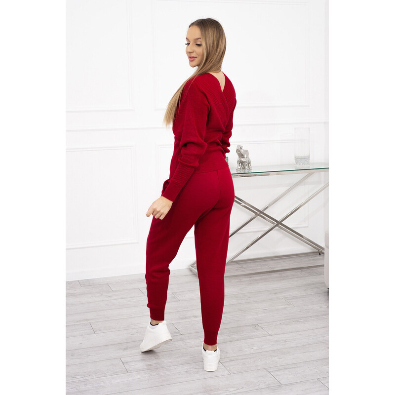 K-Fashion Dvojdielny sveter červený 44560162
