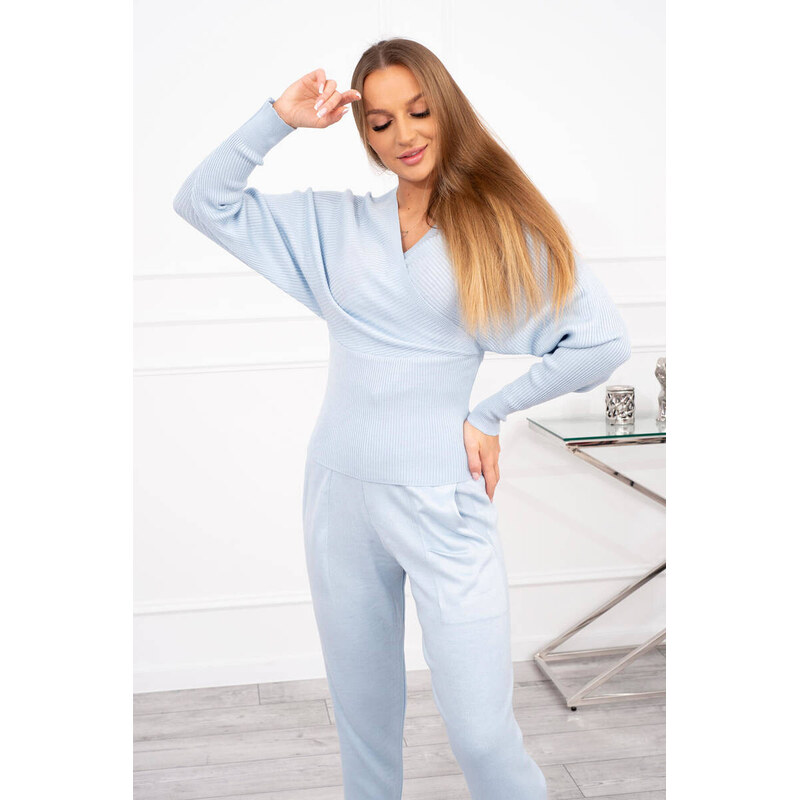 K-Fashion Dvojdielna súprava svetrov v modrej farbe 44560657