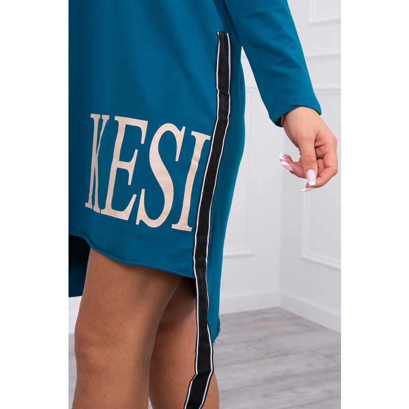 K-Fashion Morské šaty s kapucňou a potlačou 49759389