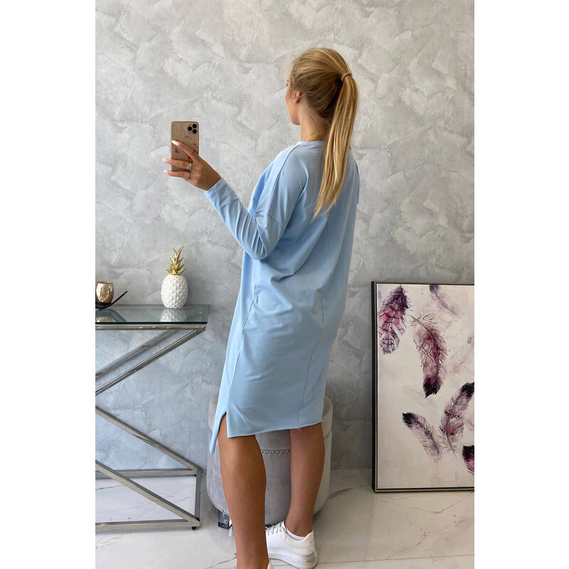 K-Fashion Modré šaty nadmernej veľkosti 49759722
