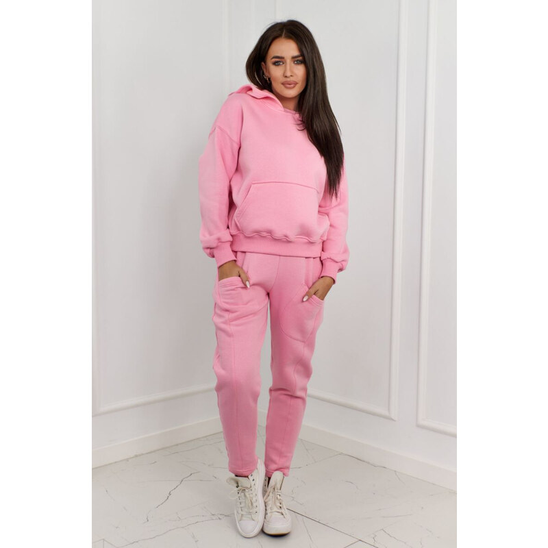 K-Fashion Zateplená mikina + nohavice svetloružová 55437105