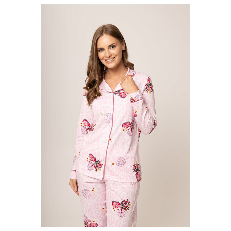 Dámske pyžamo 175/062 ružová vzor - Karol 49777434