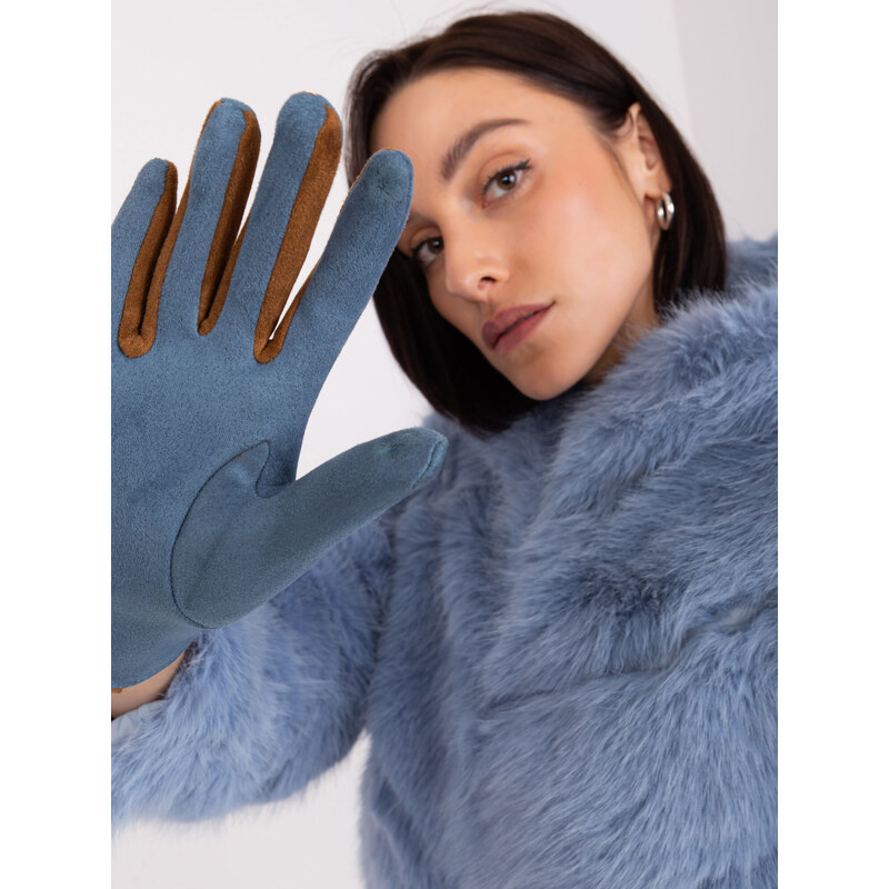 Wool Fashion Italia Gloves-AT-RK-238601.25P-Grey-Blue 64687649