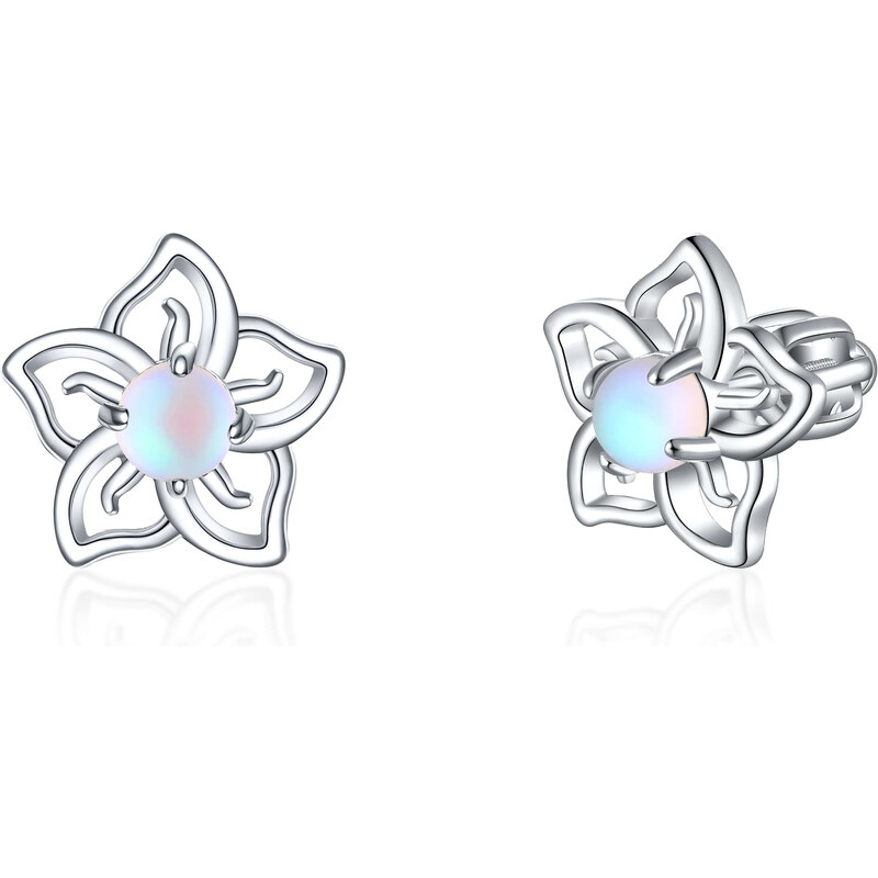 Olivie Strieborné náušnice MESAČNÝ KVIETOK 8029 47016254