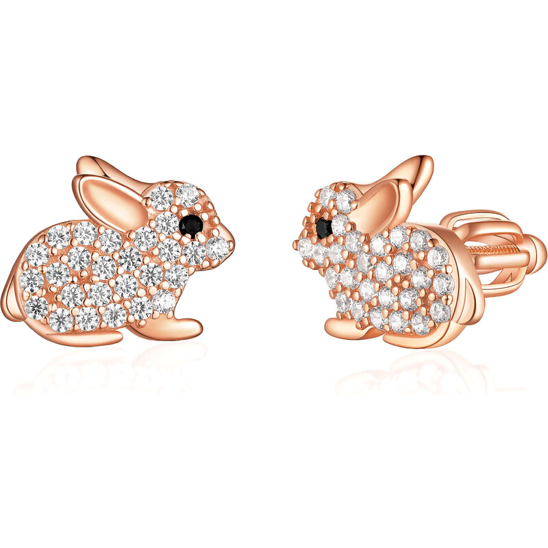 Olivie Strieborné náušnice KRÁLIK ROSE 8035 47016260