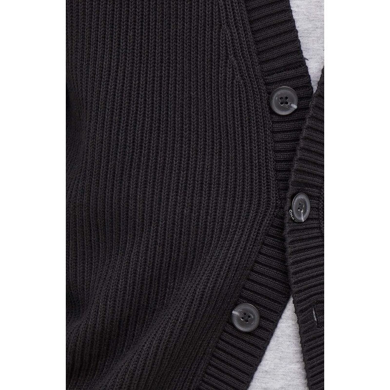Bavlnený kardigán Calvin Klein Jeans čierna farba,J30J325066