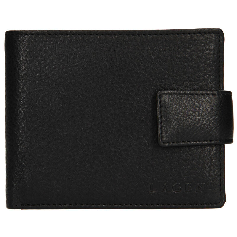 Lagen Pánska kožená peňaženka so zápinkou LG-22111/L čierna 46999848