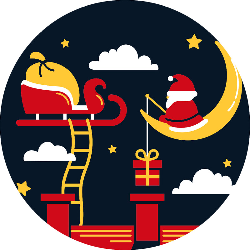 Dámsky sveter Santa Moon Frogies Christmas