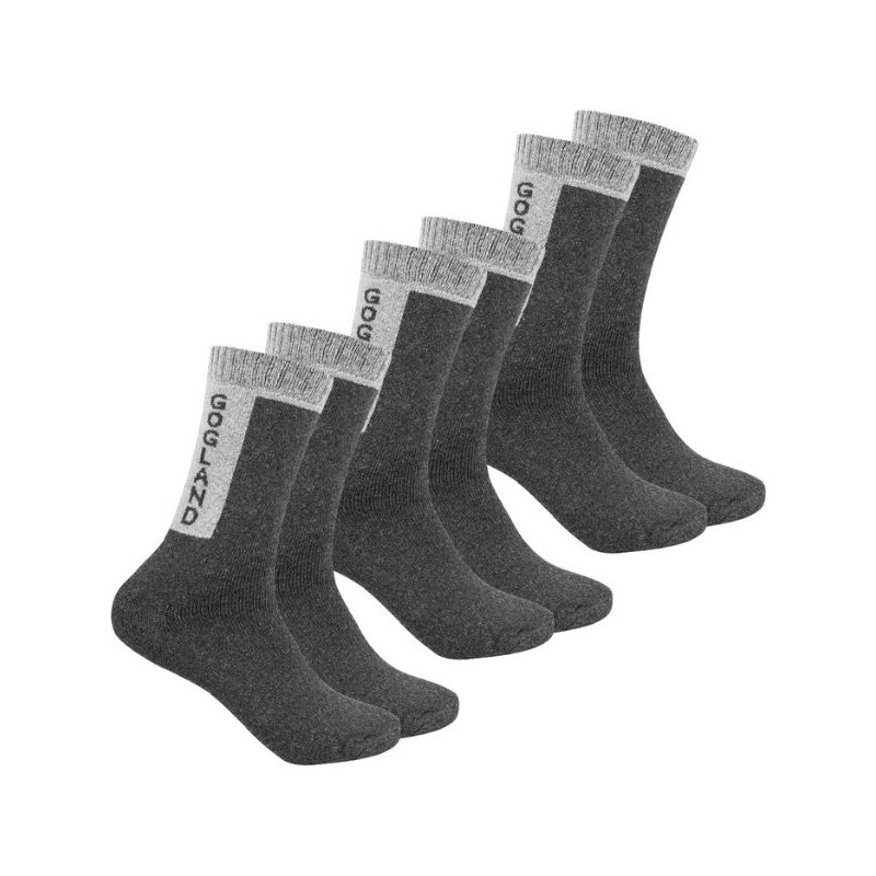 GOGLAND Trekking Outdoorové Ponožky 3 páry sivé Šedá 39 - 42 47001420