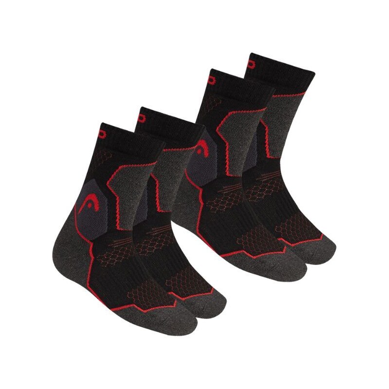 HEAD Hiking Crew Dlhé Turistické Ponožky 2 páry čierne Čierna 35 - 38 47001422