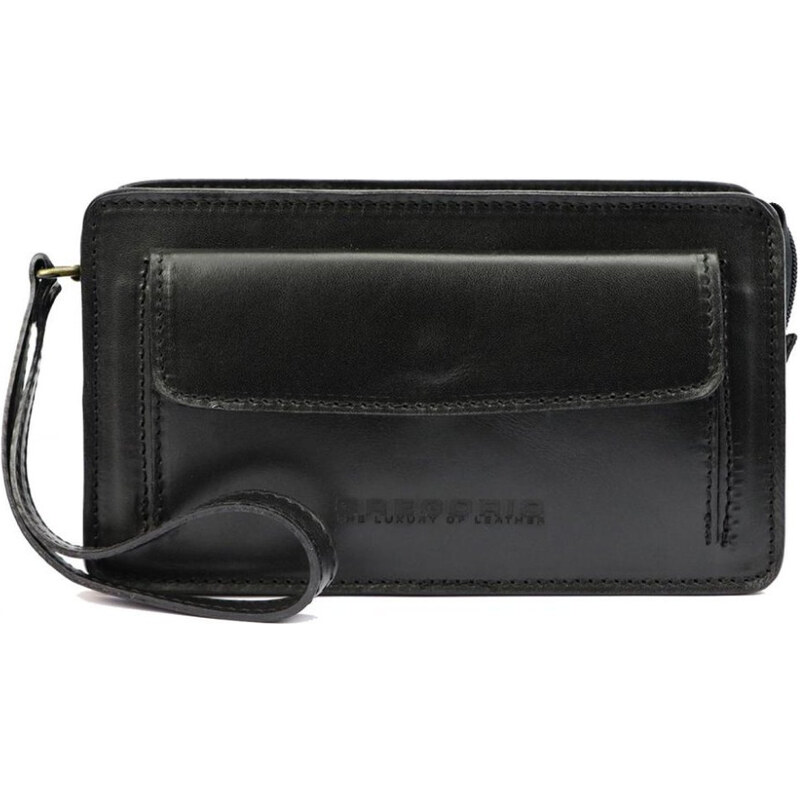 Gregorio Čierna Kožená Pánska Dokladová Taška 24 x 14 x 8 cm / etue 47019522