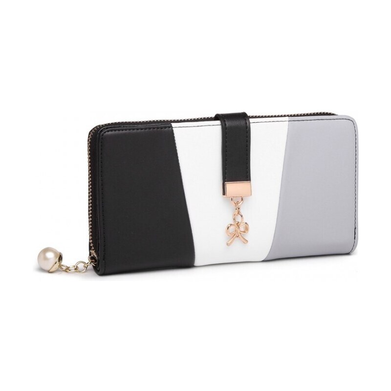 Miss Lulu Peňaženka - trojfarebná s PU kože, čiernošedá 47035359