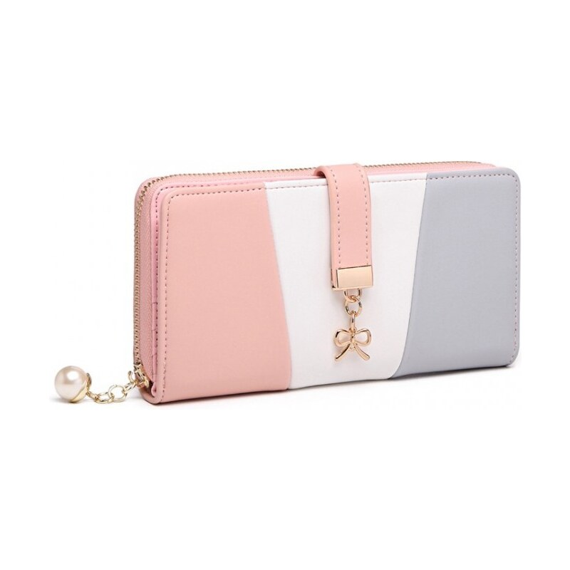 Miss Lulu Peňaženka - trojfarebná s PU kože, ružovošedá 47035358