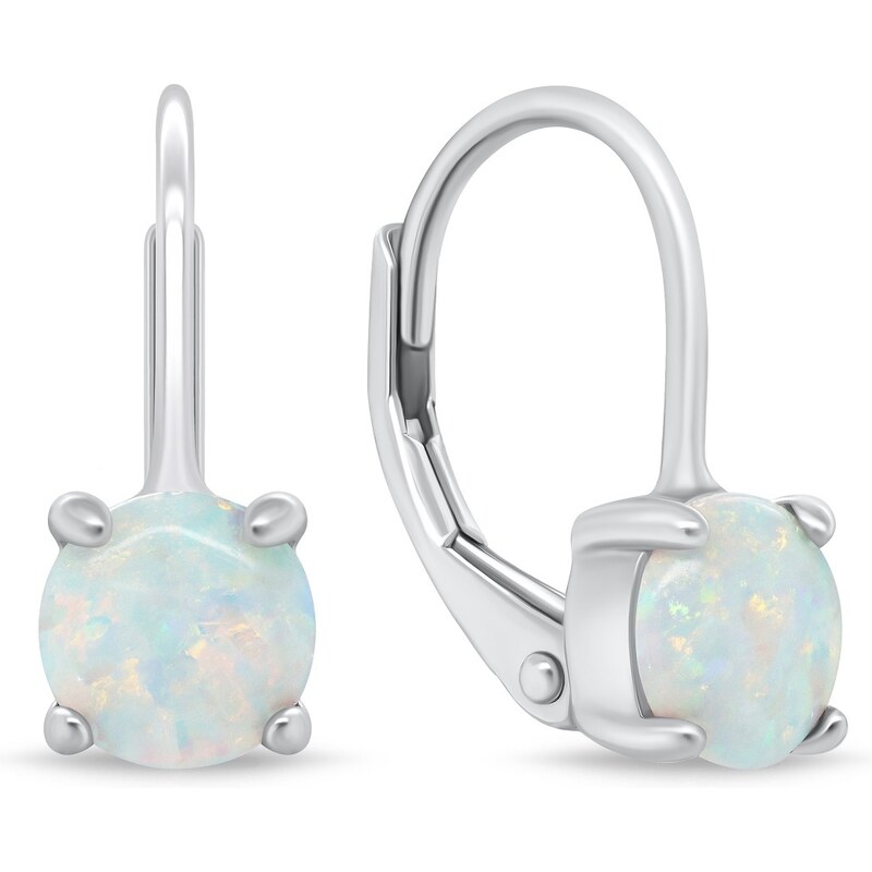 Brilio Silver Strieborné náušnice so syntetickými opálmi EA935W 66580916