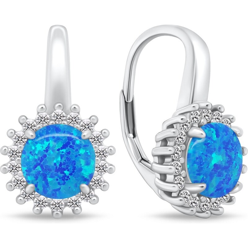 Brilio Silver Elegantné strieborné náušnice so zirkónmi a opálmi 66581563