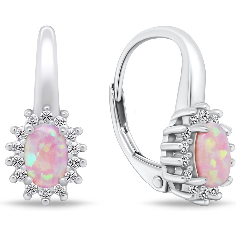 Brilio Silver Krásne strieborné náušnice so syntetickými opálmi 66581285