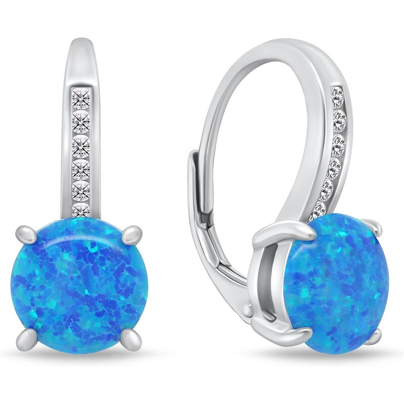 Brilio Silver Slušivé strieborné náušnice so zirkónmi a syntetickými 66582796