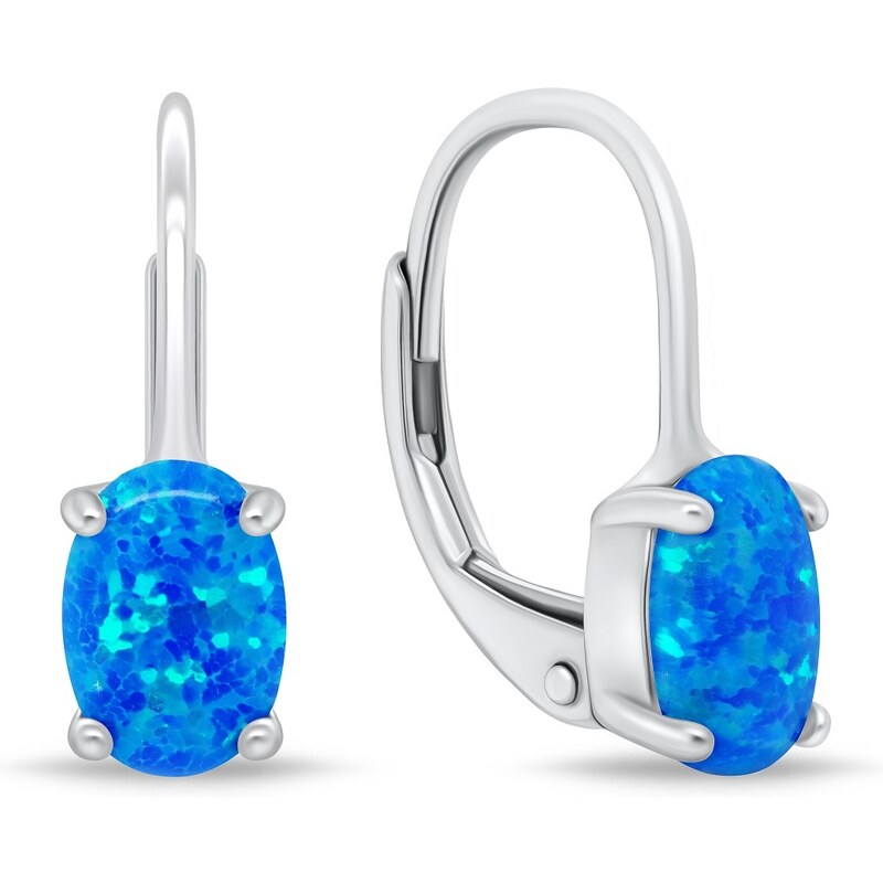 Brilio Silver Jemné strieborné náušnice so syntetickými opálmi EA934WB 66587331