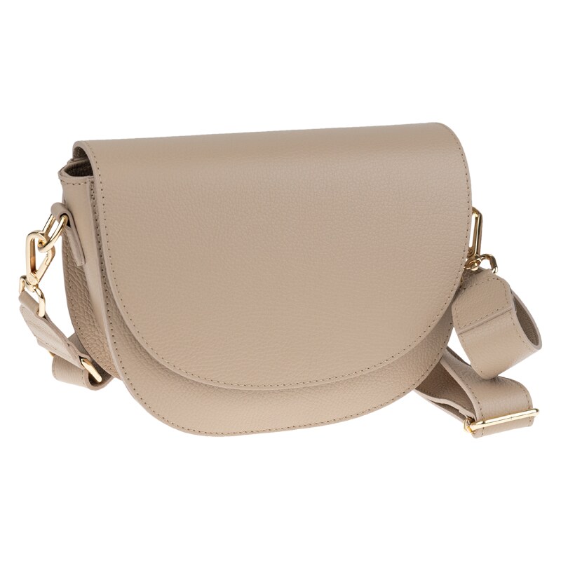 Hnedá kožená talianska crossbody kabelka Ramona Cappuccino NovaKabelka 47044122