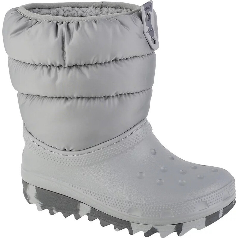 Sivé detské snehule Crocs Classic Neo Puff Boot Kids 207684-007 47045413