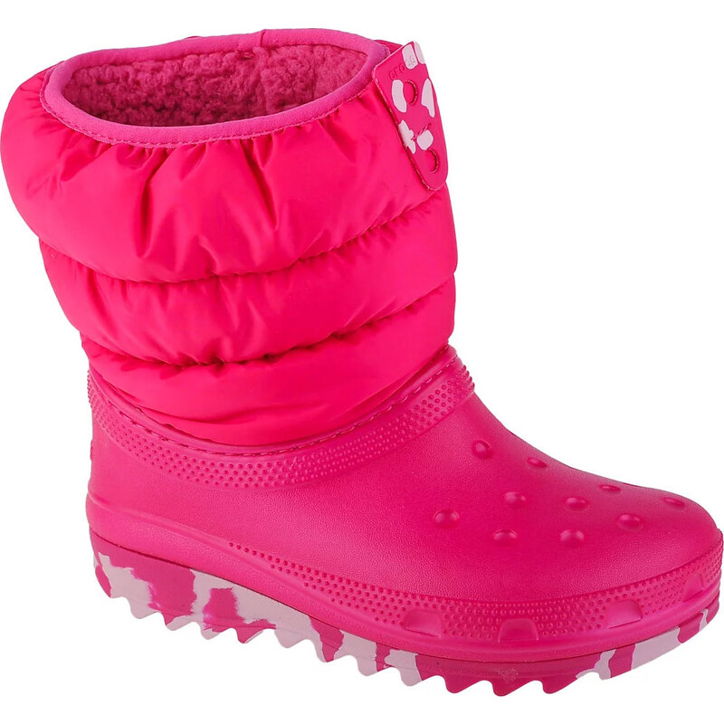 Tmavoružové snehule Crocs Classic Neo Puff Boot Kids 207684-6X0 47045415