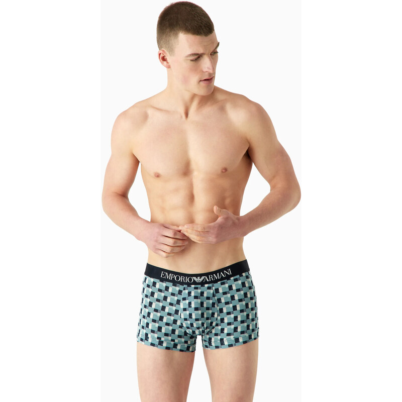 Pánske boxerky 111389 3F504 26642 zelenomodré - Emporio Armani 49778199