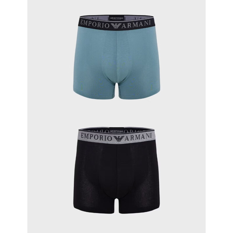 Pánske boxerky 2PACK 111769 3F720 29921 zeleno-čierne - Emporio Armani 49778204