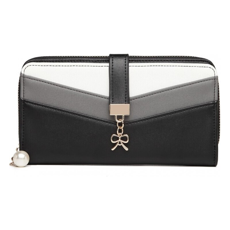 Miss Lulu Peňaženka - trojfarebná s trojlístkom, čierna 47061352